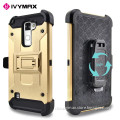 IVYMAX New Product Phone Case For LG Stylus 2 K520 Black Holster Case With Kickstand